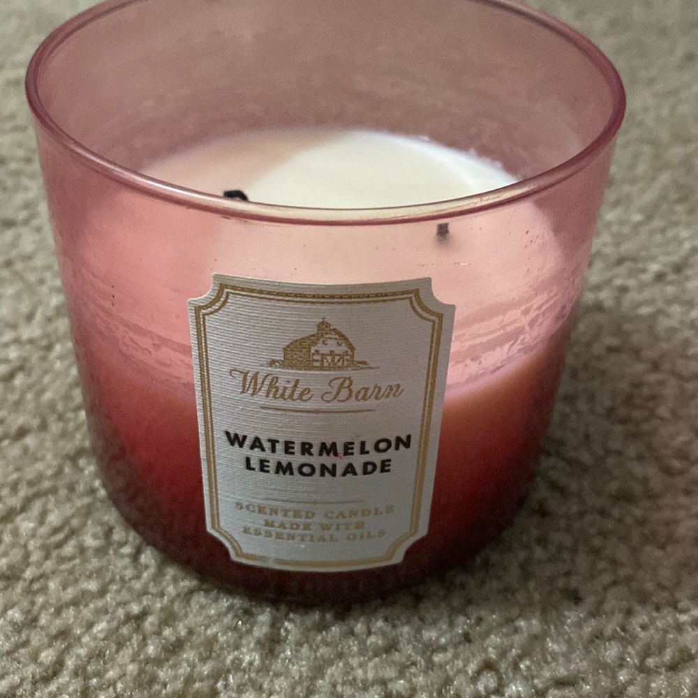 white barn candle USED -watermelon lemonade